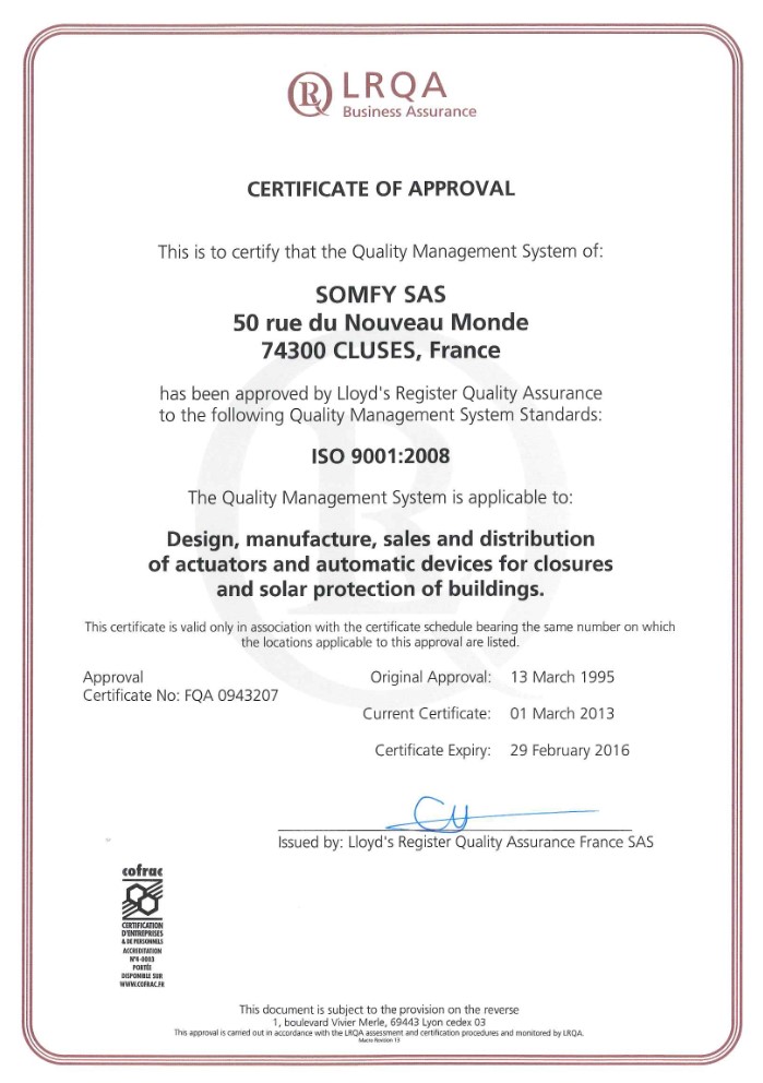 ISO Certificat LRQA EN